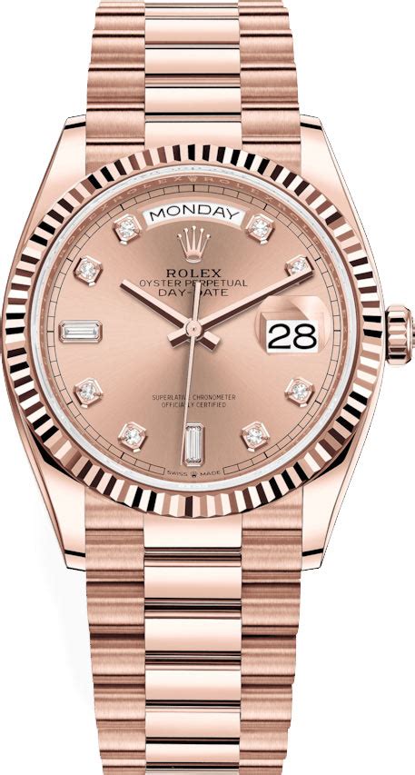 rolex day date rose gold 36mm leather|rolex 128235.